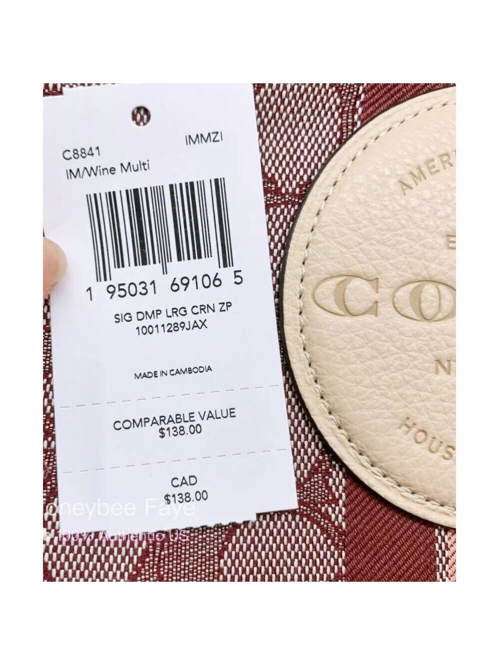 COACH DEMPSEY LARGE CORNER ZIP WRISTLET WALLET SIGNATURE JACQUARD COACH PATCH - Picture 6 of 7